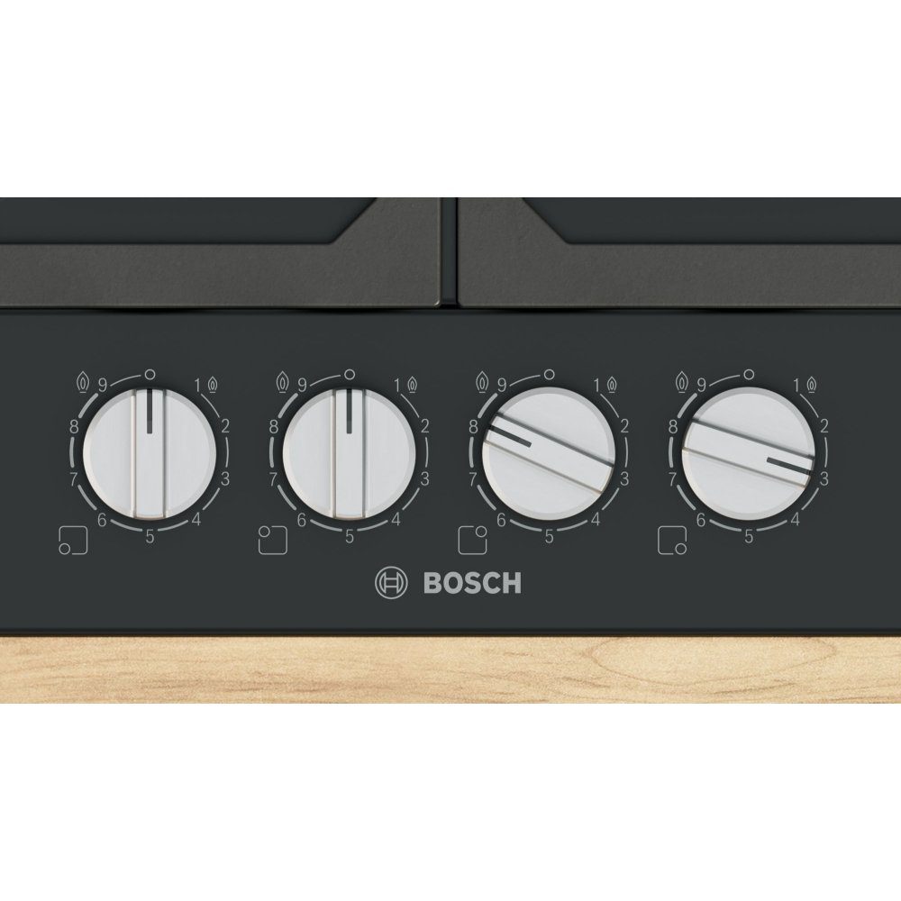 Bosch 60cm Series 6 4 Burner Gas Hob PCP6A6I90 - Black Bosch 60cm Series 6 4 Burner Gas Hob PCP6A6I90 - Black