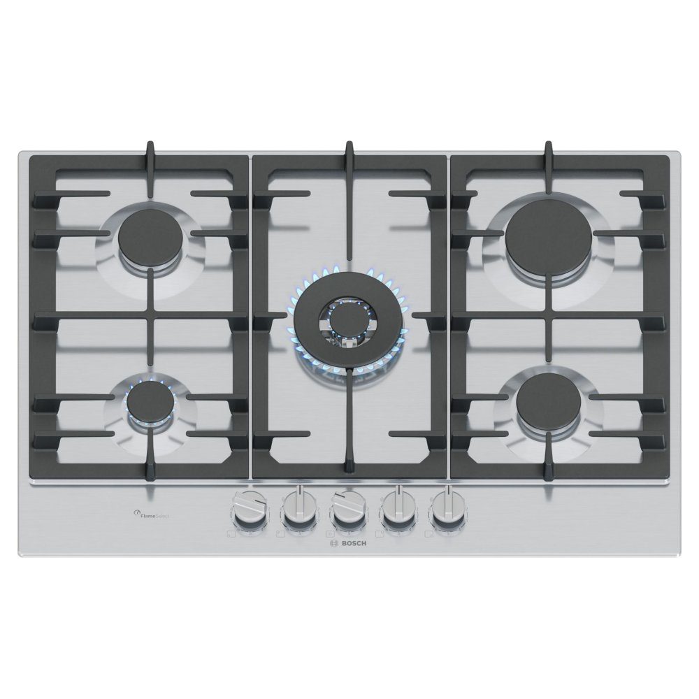 Bosch  75cm Series 6 5 Burner Gas Hob PCQ7A5I90 - Stainless Steel