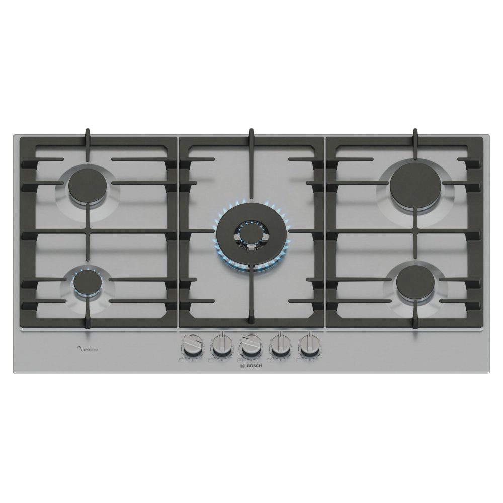 Bosch  90cm Series 6 5 Burner Gas Hob PCR9A5I90 - Stainless Steel