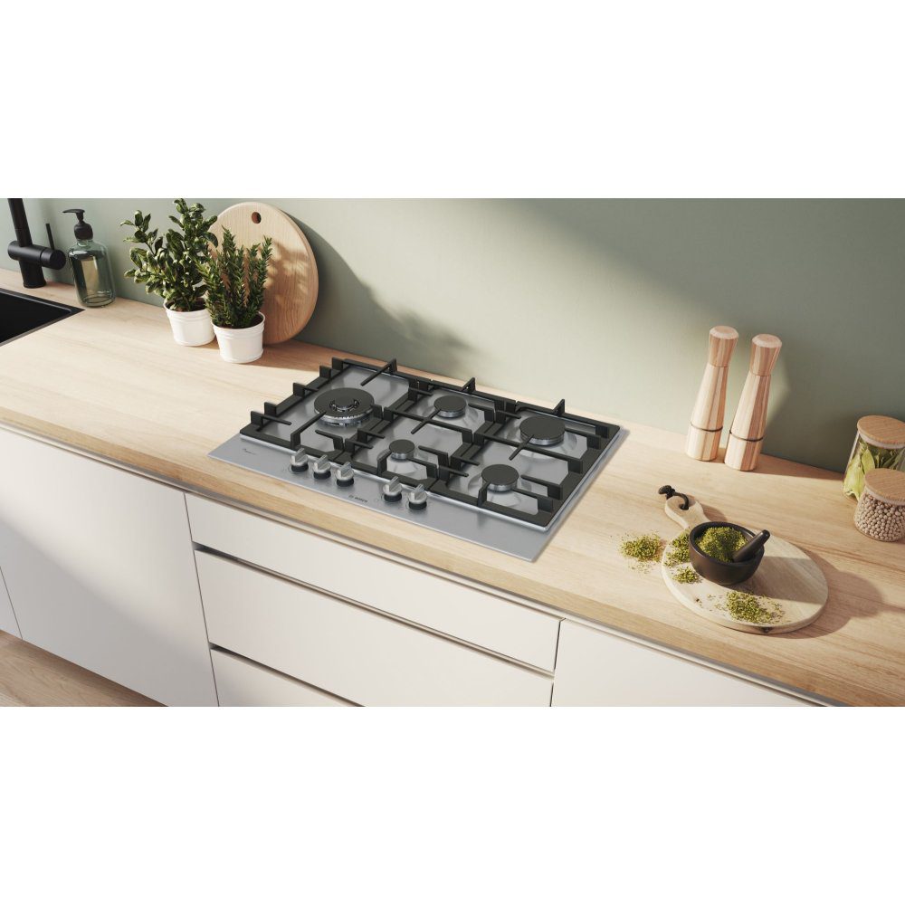 Bosch 75cm Series 6 5 Burner Gas Hob PCS7A5I90 - STAINLESS STEEL Bosch 75cm Series 6 5 Burner Gas Hob PCS7A5I90 - STAINLESS STEEL