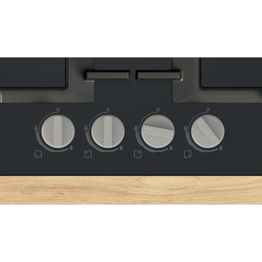 Bosch 60cm Series 4 4 Burner Gas On Glass Hob PNP6B6K40 - Black Bosch 60cm Series 4 4 Burner Gas On Glass Hob PNP6B6K40 - Black
