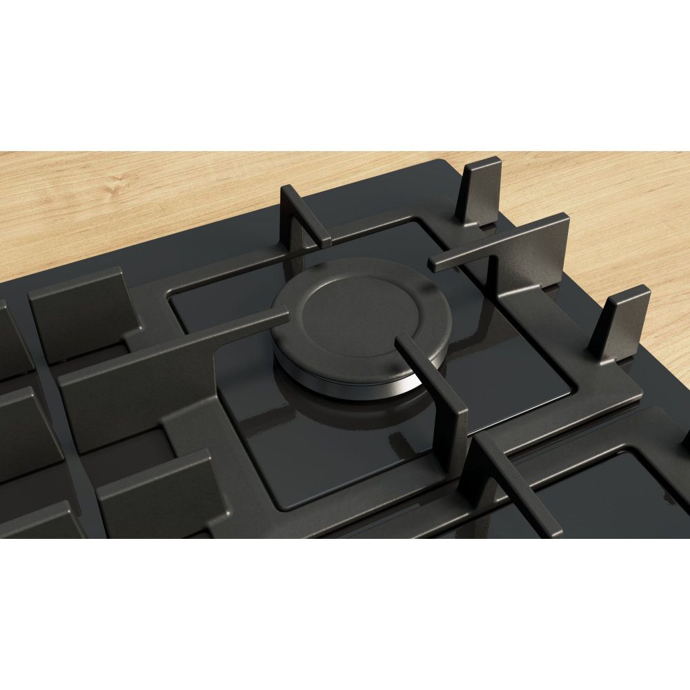 Bosch 60cm Series 4 4 Burner Gas On Glass Hob PNP6B6K40 - Black Bosch 60cm Series 4 4 Burner Gas On Glass Hob PNP6B6K40 - Black