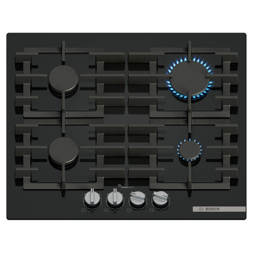 Bosch  60cm Series 6 4 Burner Gas On Glass Hob PPP6A6I40 - Black