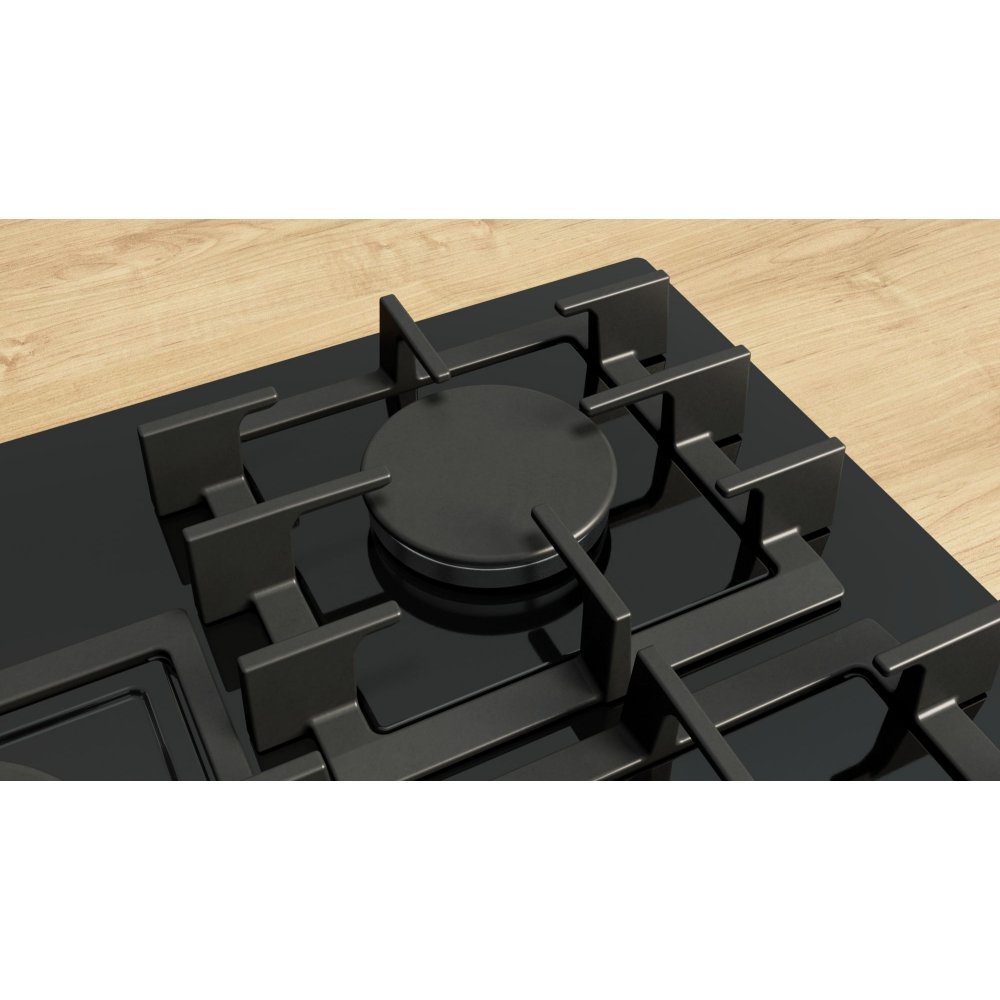 Bosch 75cm Series 6 5 Burner Gas On Glass Hob PPQ7A6I40 - Black Bosch 75cm Series 6 5 Burner Gas On Glass Hob PPQ7A6I40 - Black