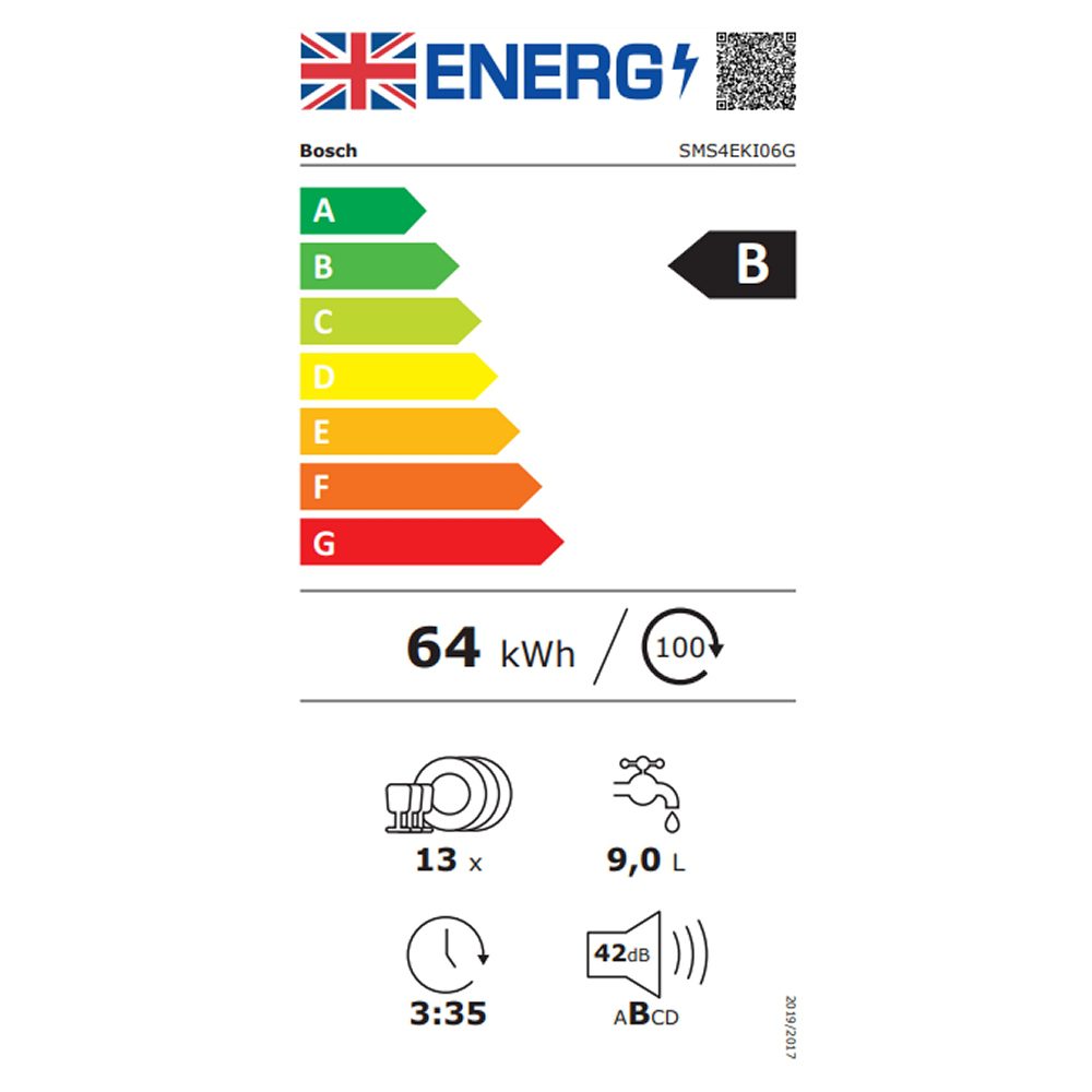 Bosch 60cm Series 4 Freestanding Dishwasher SMS4EKI06G - Silver Bosch 60cm Series 4 Freestanding Dishwasher SMS4EKI06G - Silver