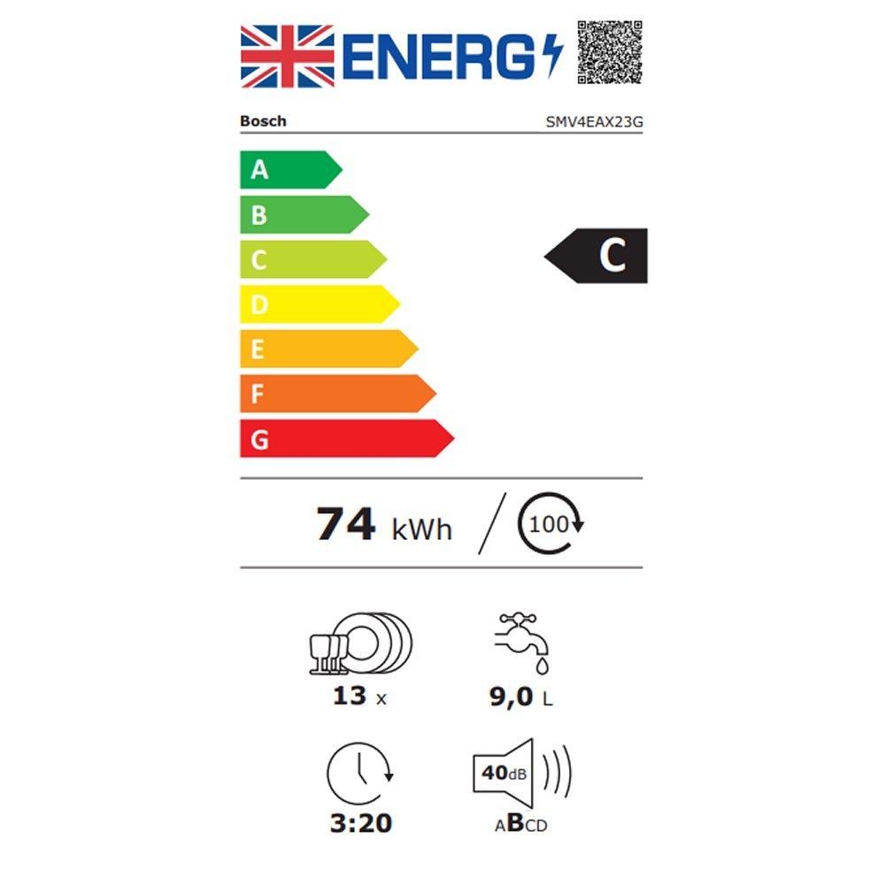 Bosch 60cm Series 4 Fully Integrated Dishwasher SMV4EAX23G Bosch 60cm Series 4 Fully Integrated Dishwasher SMV4EAX23G