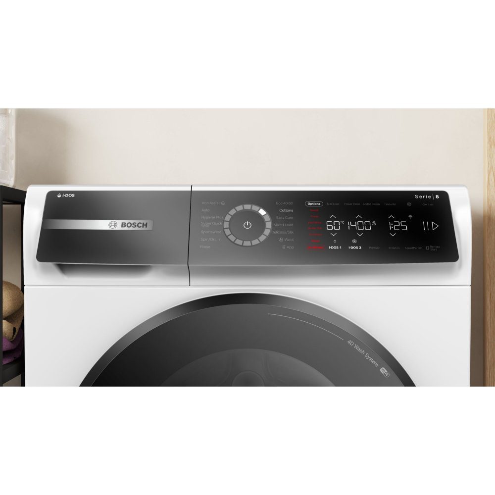 Bosch 10kg Series 8 i-Dos Washing Machine 1400rpm WGB256A2GB - White Bosch 10kg Series 8 i-Dos Washing Machine 1400rpm WGB256A2GB - White