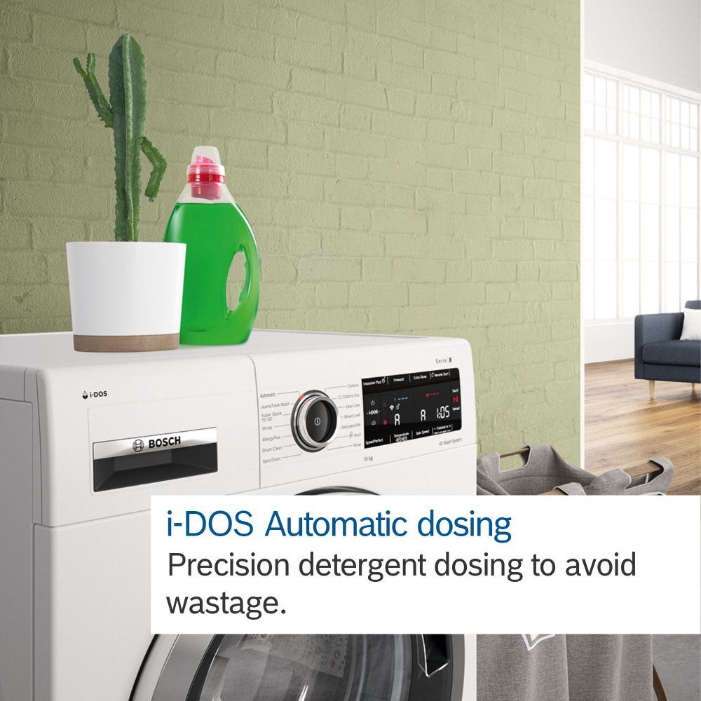 Bosch 10kg Series 8 i-Dos Washing Machine 1400rpm WGB256A2GB - White Bosch 10kg Series 8 i-Dos Washing Machine 1400rpm WGB256A2GB - White