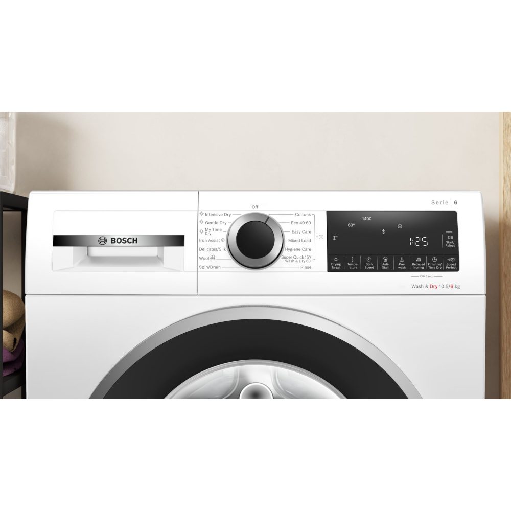 Bosch 10.5kg/6kg Series 6 Washer Dryer WNG25401GB - White Bosch 10.5kg/6kg Series 6 Washer Dryer WNG25401GB - White