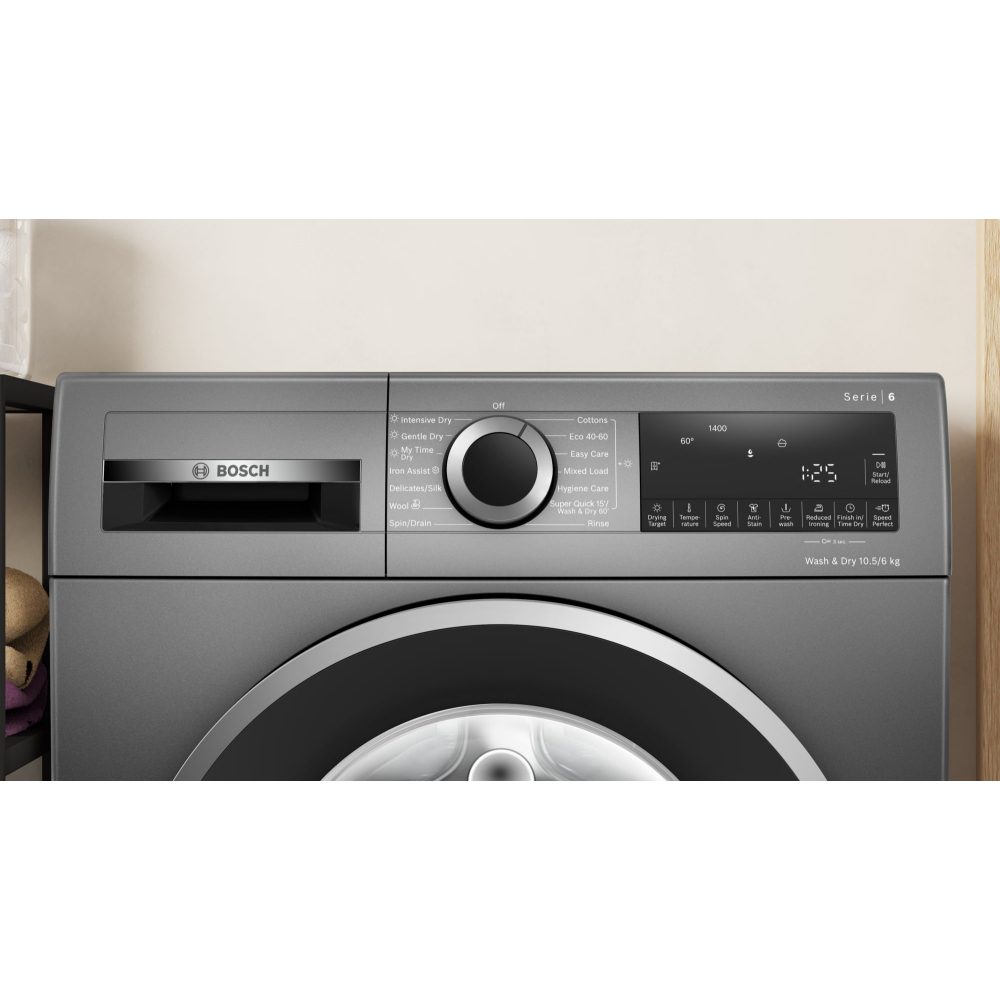Bosch 10.5kg/6kg Series 6 Washer Dryer WNG254R1GB - Graphite Bosch 10.5kg/6kg Series 6 Washer Dryer WNG254R1GB - Graphite