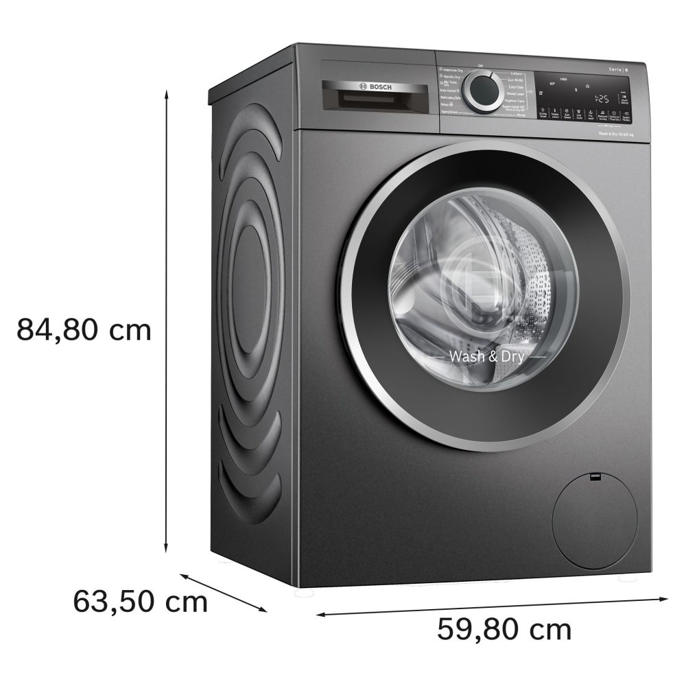 Bosch 10.5kg/6kg Series 6 Washer Dryer WNG254R1GB - Graphite Bosch 10.5kg/6kg Series 6 Washer Dryer WNG254R1GB - Graphite