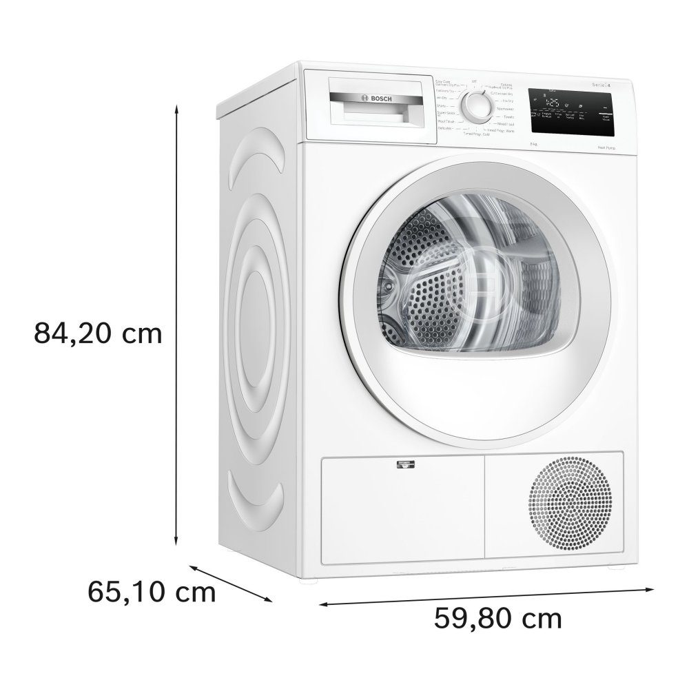 Bosch 8kg Series 4 Heat Pump Condenser Dryer WTH85225GB - White Bosch 8kg Series 4 Heat Pump Condenser Dryer WTH85225GB - White