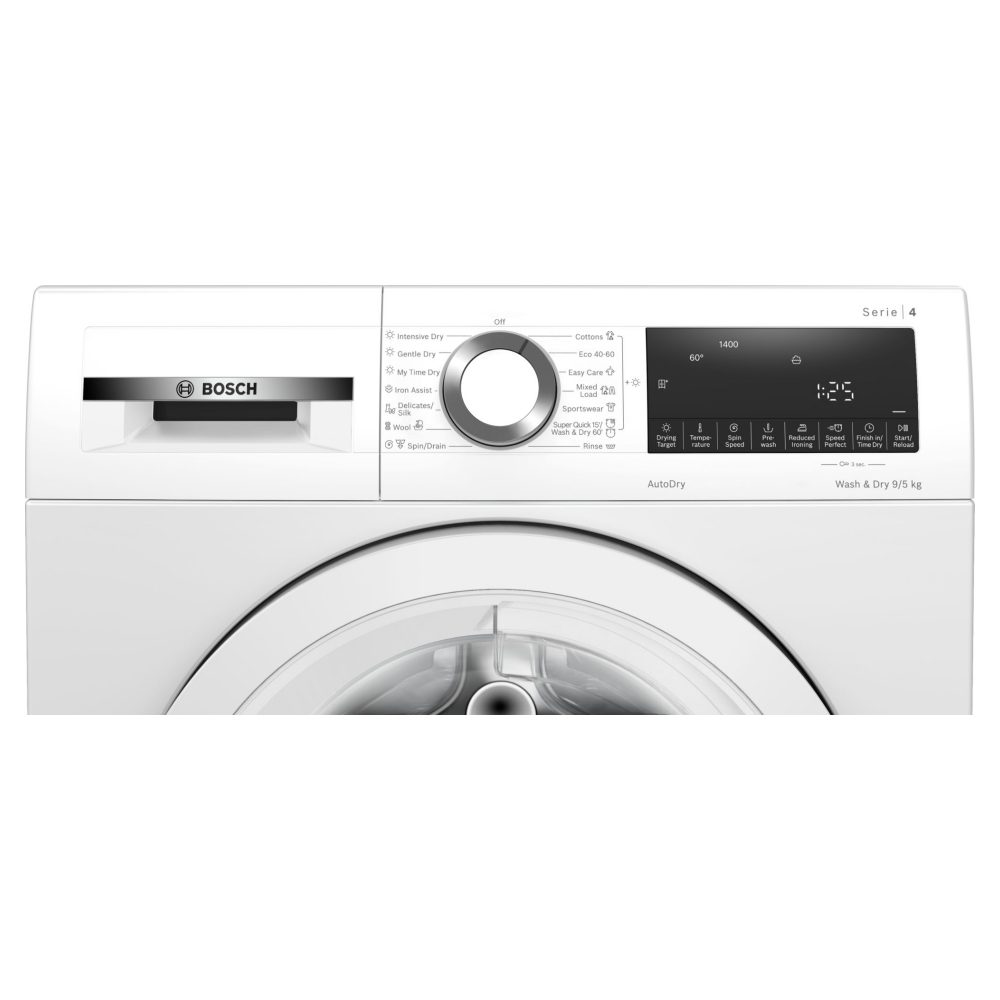 Bosch 9kg/5kg Series 4 Washer Dryer WNA144V9GB - White - Image 2