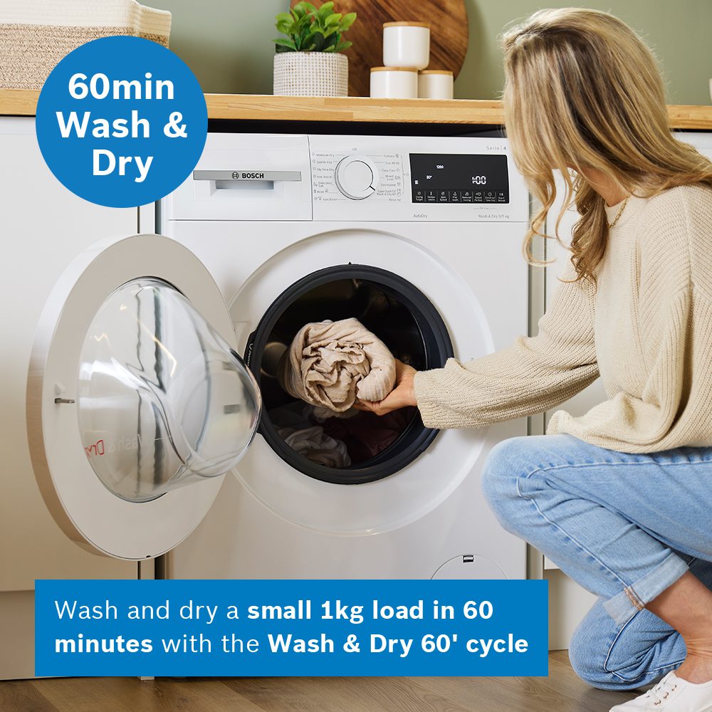 Bosch 9kg/5kg Series 4 Washer Dryer WNA144V9GB - White - Image 9
