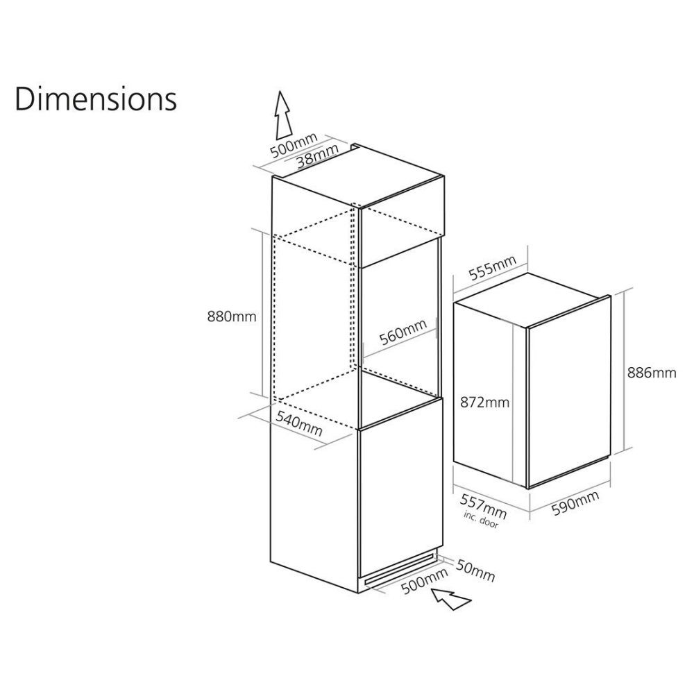 Caple 88cm Integrated In Column Dual Zone Wine Cooler WC6511 - Stainless Steel Caple 88cm Integrated In Column Dual Zone Wine Cooler WC6511 - Stainless Steel