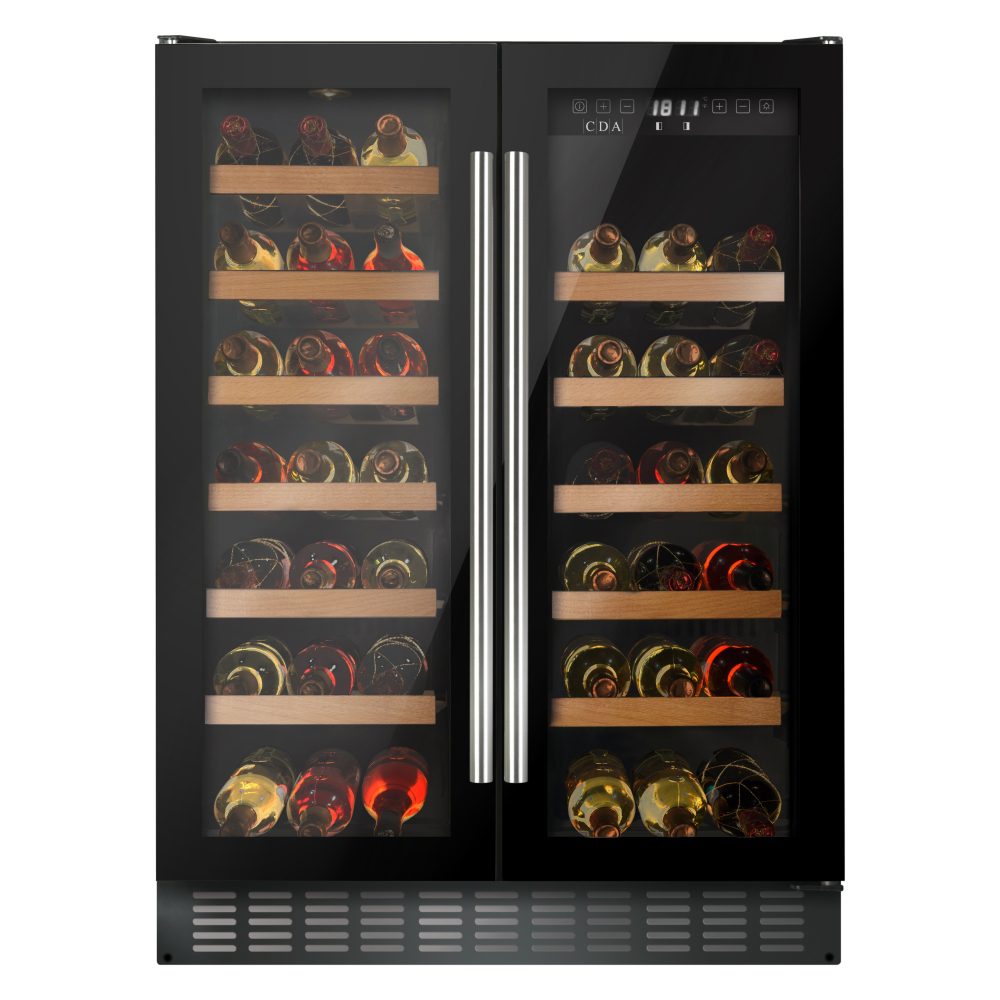 CDA  60cm Undercounter Wine Cooler FWC624BL - BLACK