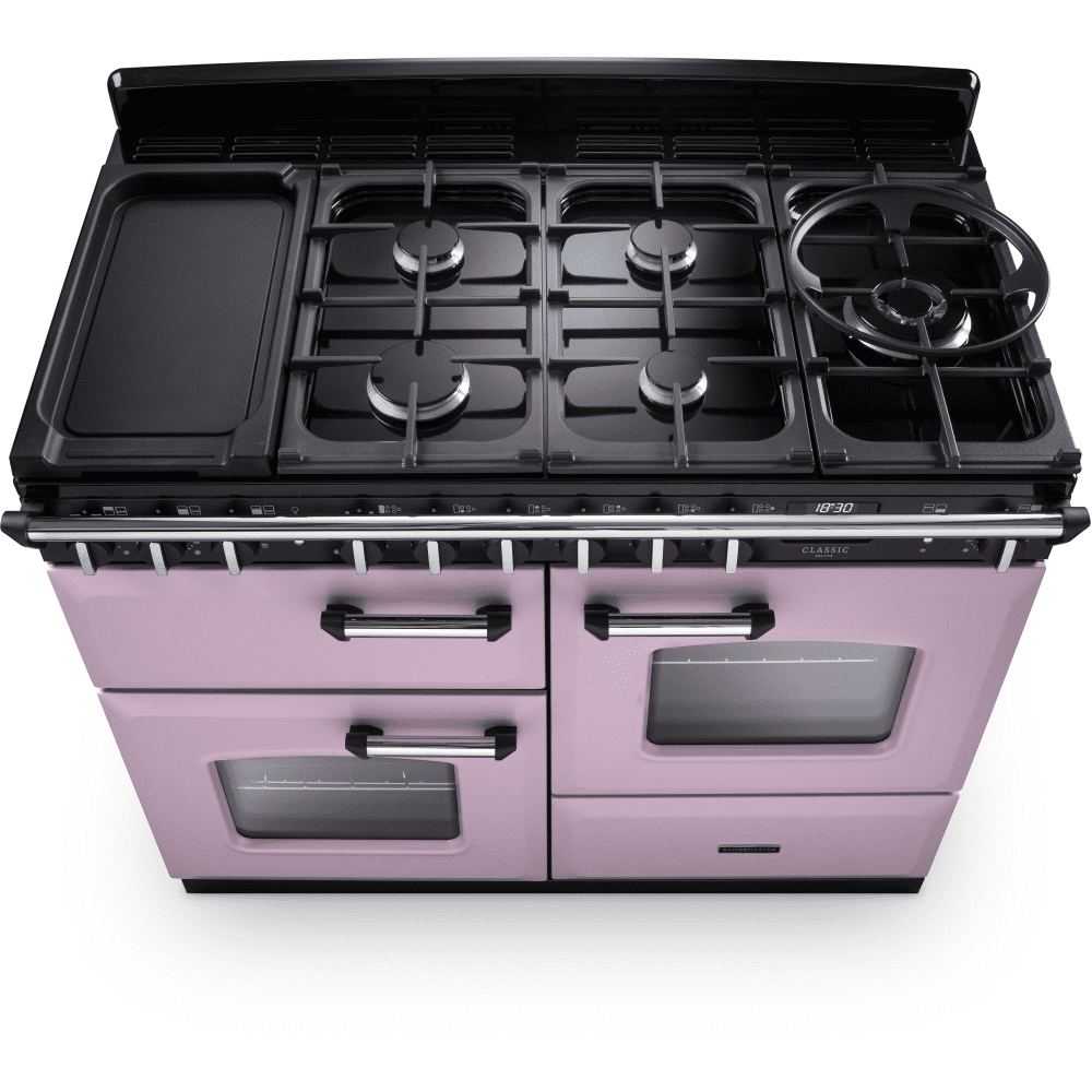 Rangemaster Classic Deluxe 90cm Dual Fuel Range Cooker Antique Brass Trim 18403 CLDL90DFPHTH/AB1 - Heather Rangemaster Classic Deluxe 90cm Dual Fuel Range Cooker Antique Brass Trim 18403 CLDL90DFPHTH/AB1 - Heather