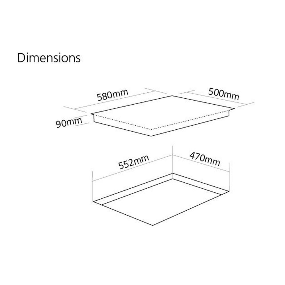 Caple 58cm 4 Burner Gas On Glass Hob C744G - Black Caple 58cm 4 Burner Gas On Glass Hob C744G - Black