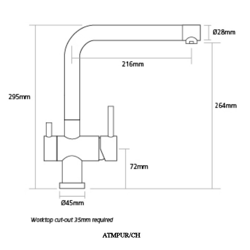 Caple Atmore Puriti 2 Lever Filter Tap ATMPUR/CH - Chrome Caple Atmore Puriti 2 Lever Filter Tap ATMPUR/CH - Chrome