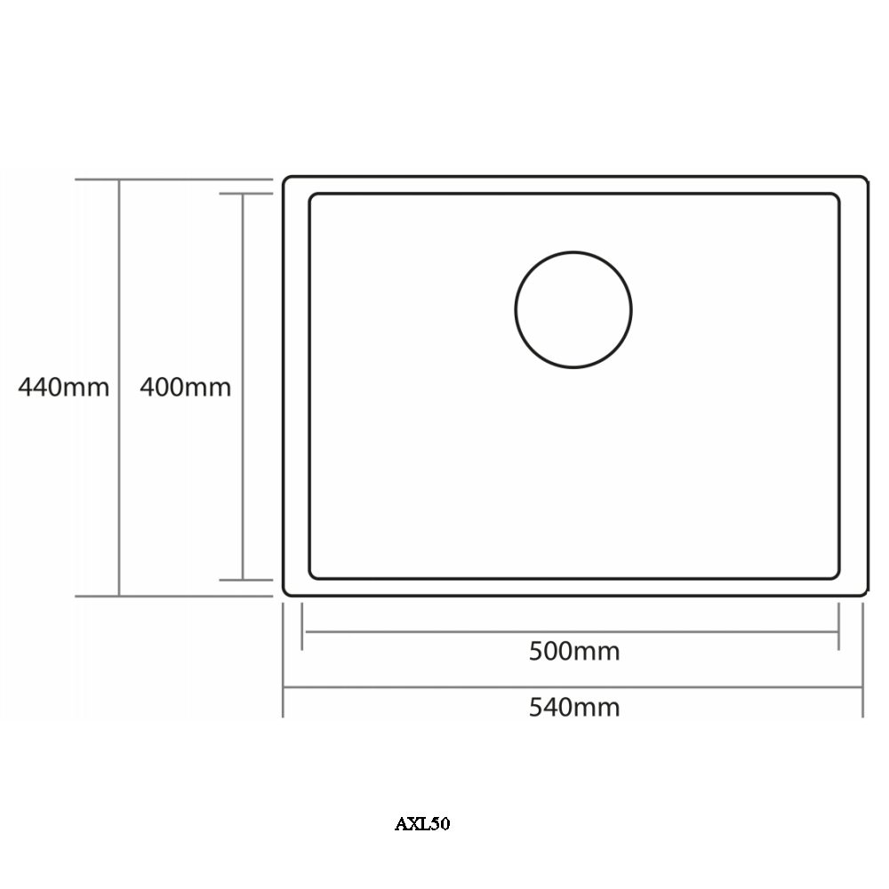 Caple Axle 50 Single Bowl Sink AXL50 - Stainless Steel Caple Axle 50 Single Bowl Sink AXL50 - Stainless Steel