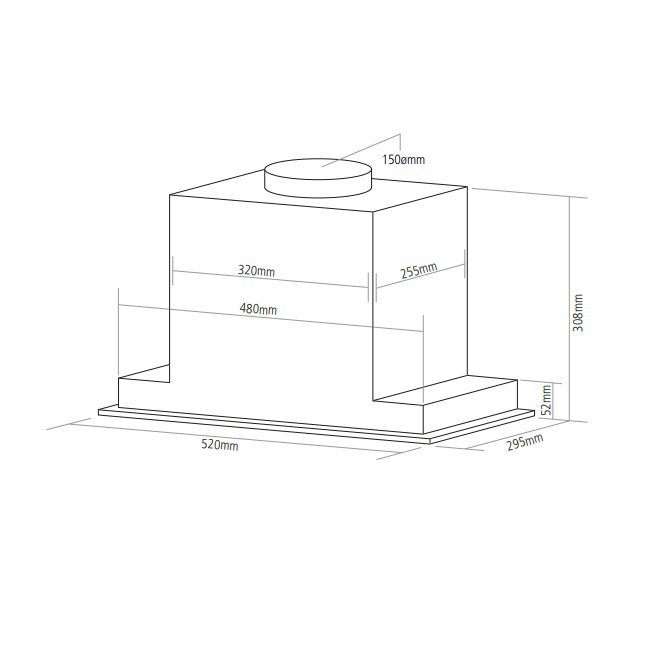 Caple 52cm Canopy Hood BU526BK - Black Caple 52cm Canopy Hood BU526BK - Black