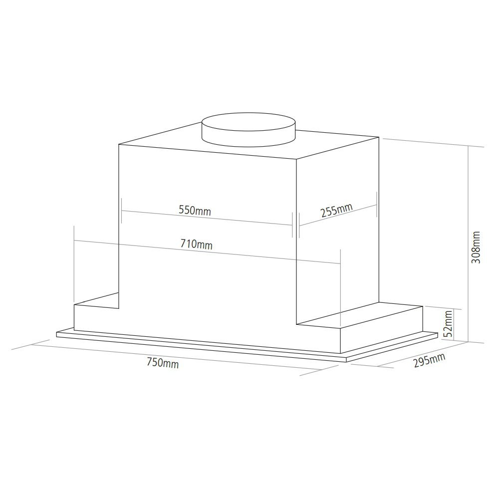 Caple 75cm Canopy Hood BU755BK - Black Caple 75cm Canopy Hood BU755BK - Black
