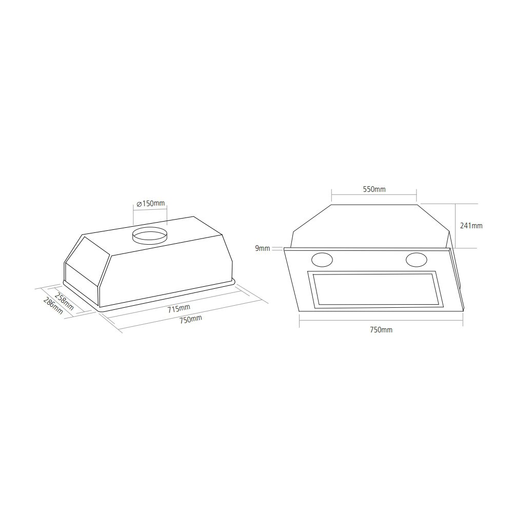 Caple 75cm Canopy Hood BUCH75 - Stainless Steel Caple 75cm Canopy Hood BUCH75 - Stainless Steel
