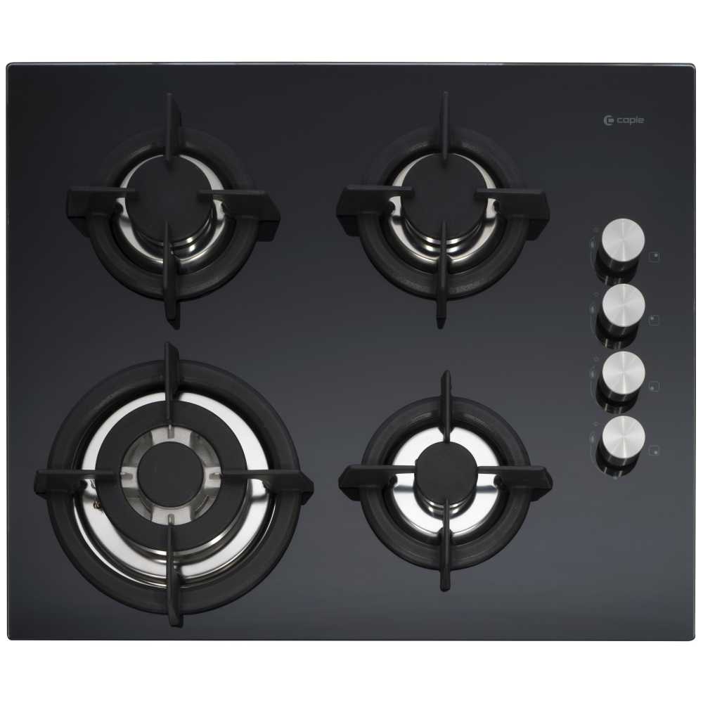 Caple  58cm 4 Burner Gas On Glass Hob C744G - Black