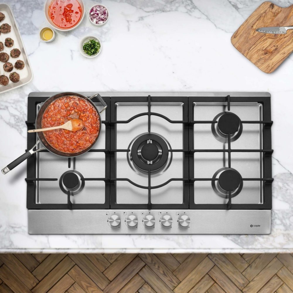 Caple 86cm 5 Burner Gas Hob C775G - Stainless Steel Caple 86cm 5 Burner Gas Hob C775G - Stainless Steel