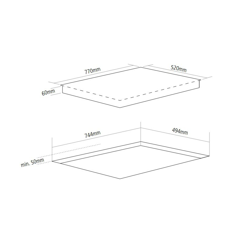 Caple 77cm Frameless 4 Zone Induction Hob C8641I - Black Caple 77cm Frameless 4 Zone Induction Hob C8641I - Black