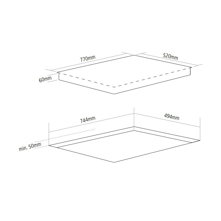 Caple 77cm Frameless 4 Zone Induction Hob C8641IGM - Gunmetal Caple 77cm Frameless 4 Zone Induction Hob C8641IGM - Gunmetal