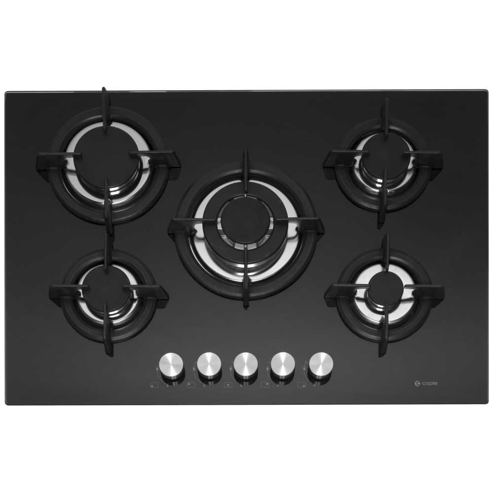 Caple  75cm 5 Burner Gas On Glass Hob C944G - Black