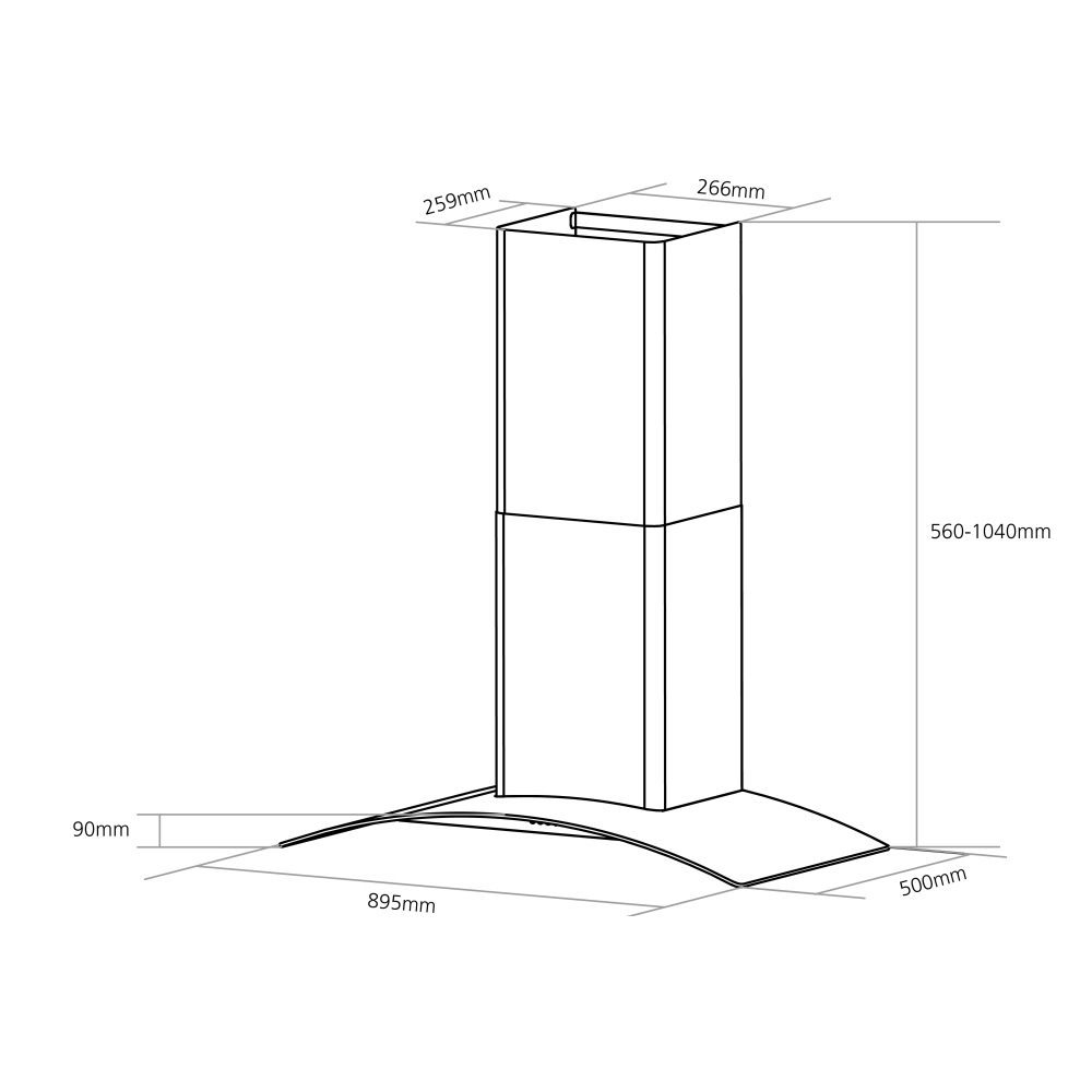 Caple 90cm Curved Glass Chimney Hood CGC911SS - Stainless Steel Caple 90cm Curved Glass Chimney Hood CGC911SS - Stainless Steel