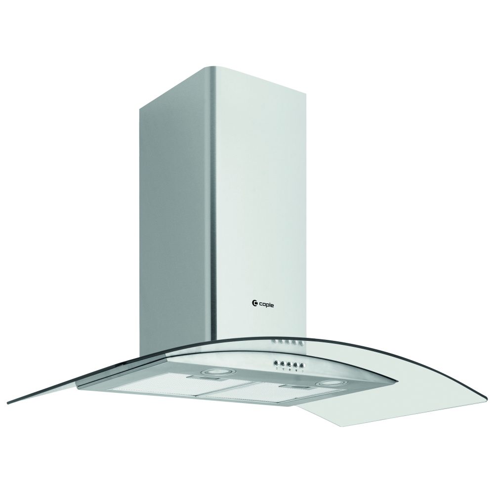 Caple  90cm Curved Glass Chimney Hood CGC911SS - Stainless Steel