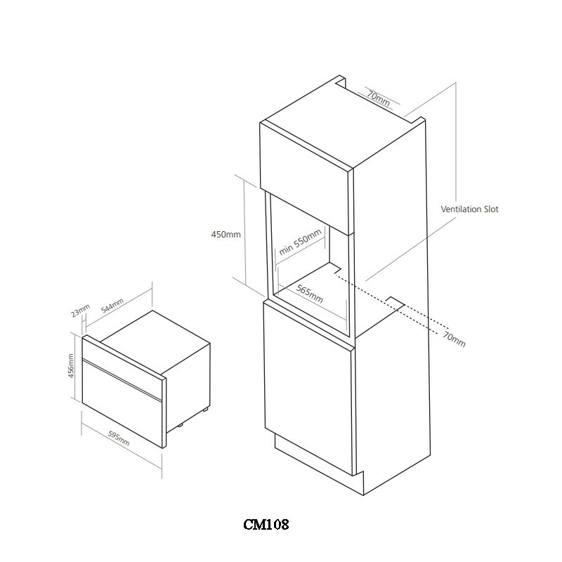 Caple Classic Built In Microwave For Tall Housing CM108SS - Stainless Steel Caple Classic Built In Microwave For Tall Housing CM108SS - Stainless Steel