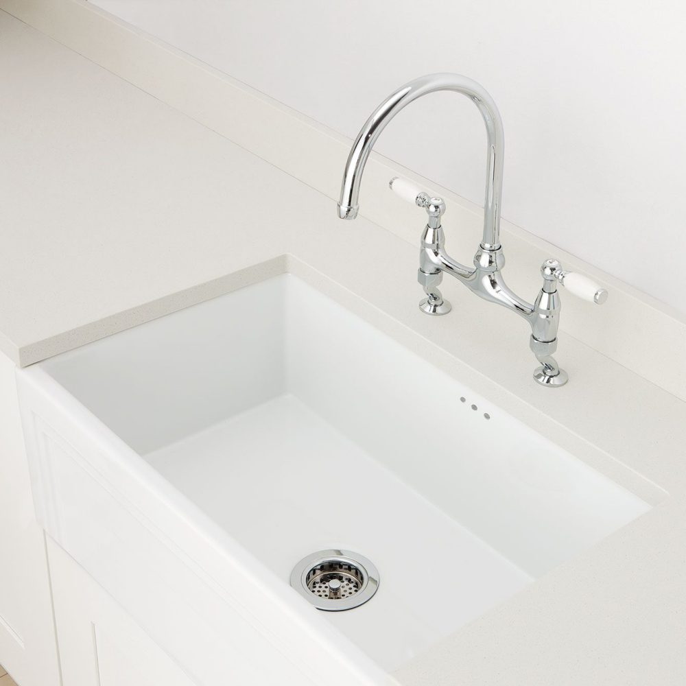 Caple Belfast 76cm Single Bowl Ceramic Sink CPBS760 - White Caple Belfast 76cm Single Bowl Ceramic Sink CPBS760 - White