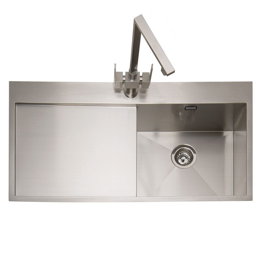 Caple  Cubit 100 Single Bowl Inset Sink Left Hand Drainer CU100/L - Stainless Steel