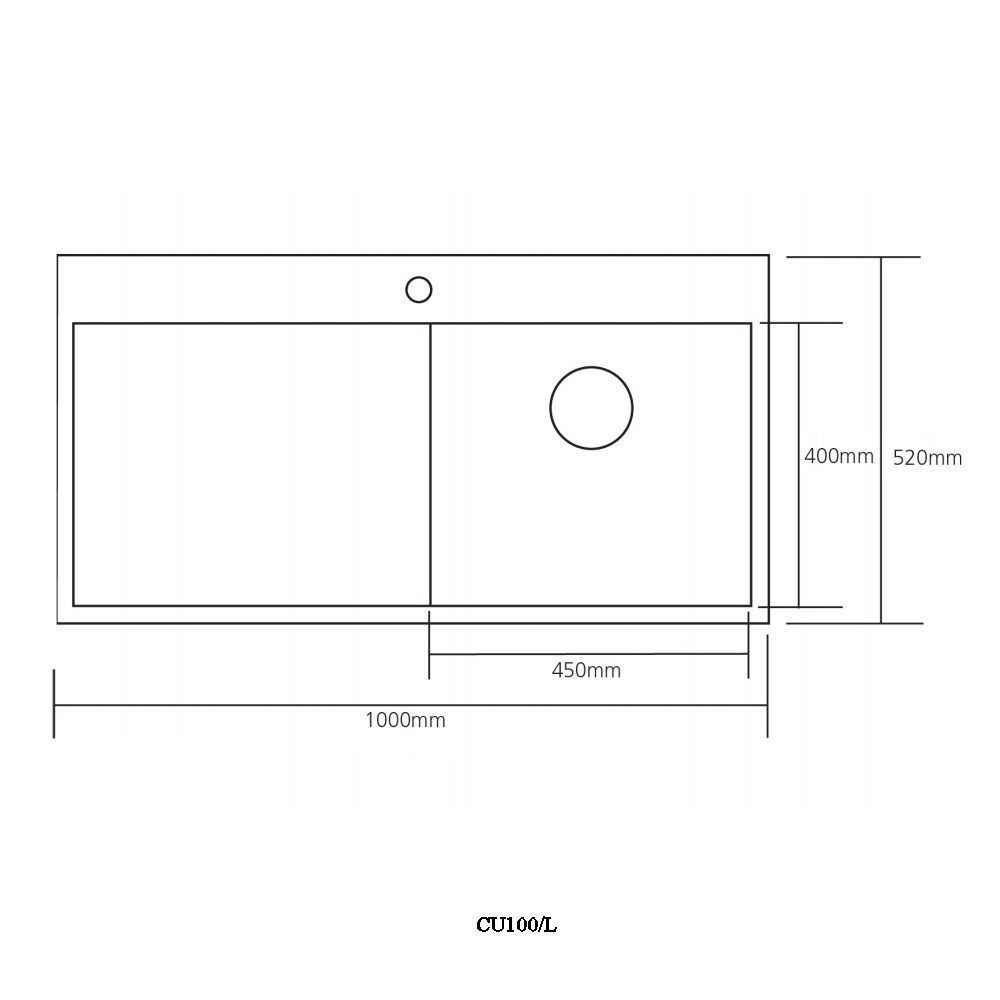 Caple Cubit 100 Single Bowl Inset Sink Left Hand Drainer CU100/L - Stainless Steel Caple Cubit 100 Single Bowl Inset Sink Left Hand Drainer CU100/L - Stainless Steel