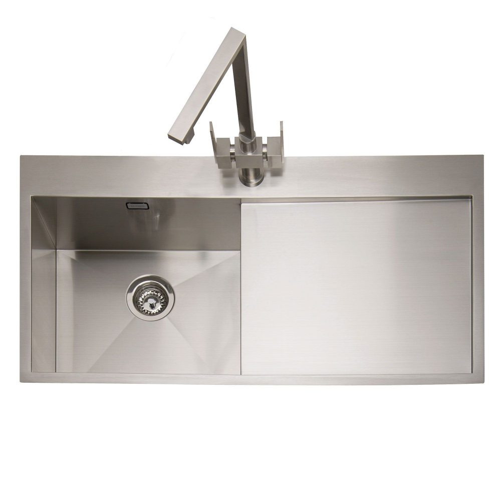 Caple  Cubit 100 Single Bowl Inset Sink Right Hand Drainer CU100/R - Stainless Steel