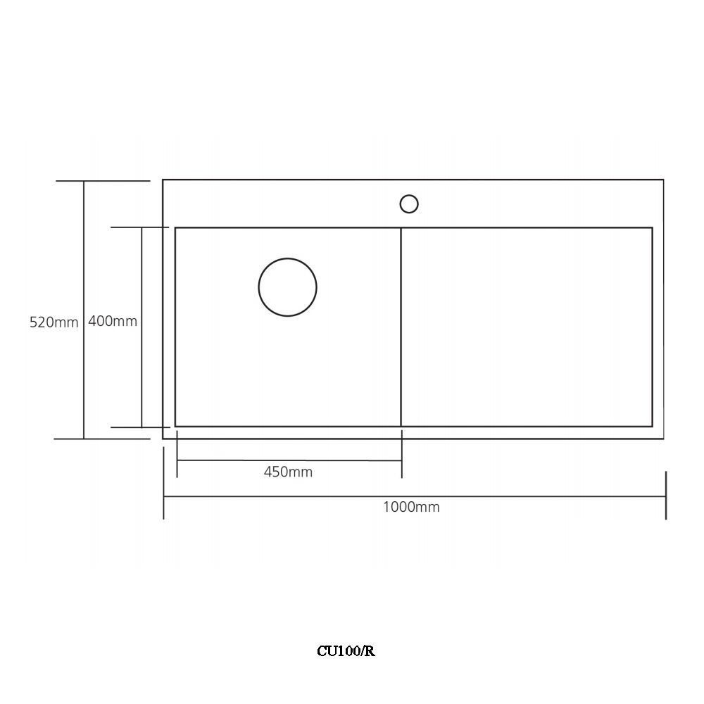 Caple Cubit 100 Single Bowl Inset Sink Right Hand Drainer CU100/R - Stainless Steel Caple Cubit 100 Single Bowl Inset Sink Right Hand Drainer CU100/R - Stainless Steel