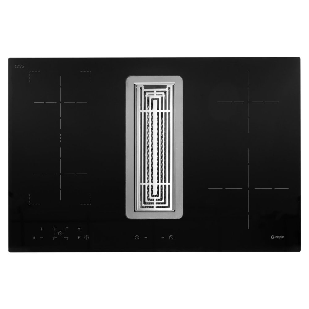 Caple  78cm Air Venting Induction Hob Including Recirculation Kit DD780BK - Black