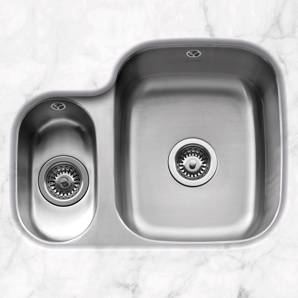 Caple  Form 150 1.5 Bowl Undermount Sink Left Hand Small Bowl FORM150L - Stainless Steel
