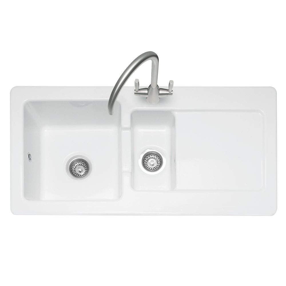 Caple  Foxboro 150 1.5 Bowl Inset Sink Reversible Drainer FOX150 - White