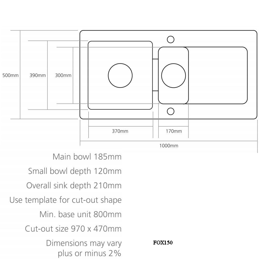 Caple Foxboro 150 1.5 Bowl Inset Sink Reversible Drainer FOX150 - White Caple Foxboro 150 1.5 Bowl Inset Sink Reversible Drainer FOX150 - White