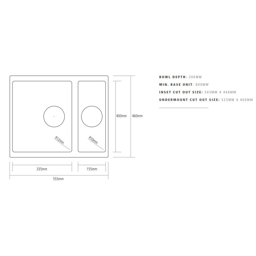 Caple Leesti 151 1.5 Bowl Sink Reversible Sink LEE151CW - White Caple Leesti 151 1.5 Bowl Sink Reversible Sink LEE151CW - White