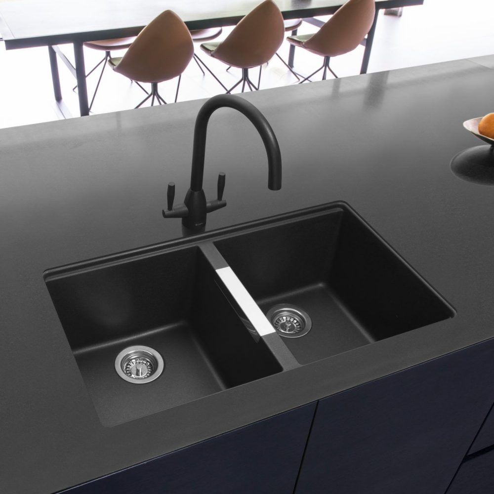 Caple Leesti 200 Double Bowl Undermount Sink LEE200AN - Anthracite Caple Leesti 200 Double Bowl Undermount Sink LEE200AN - Anthracite