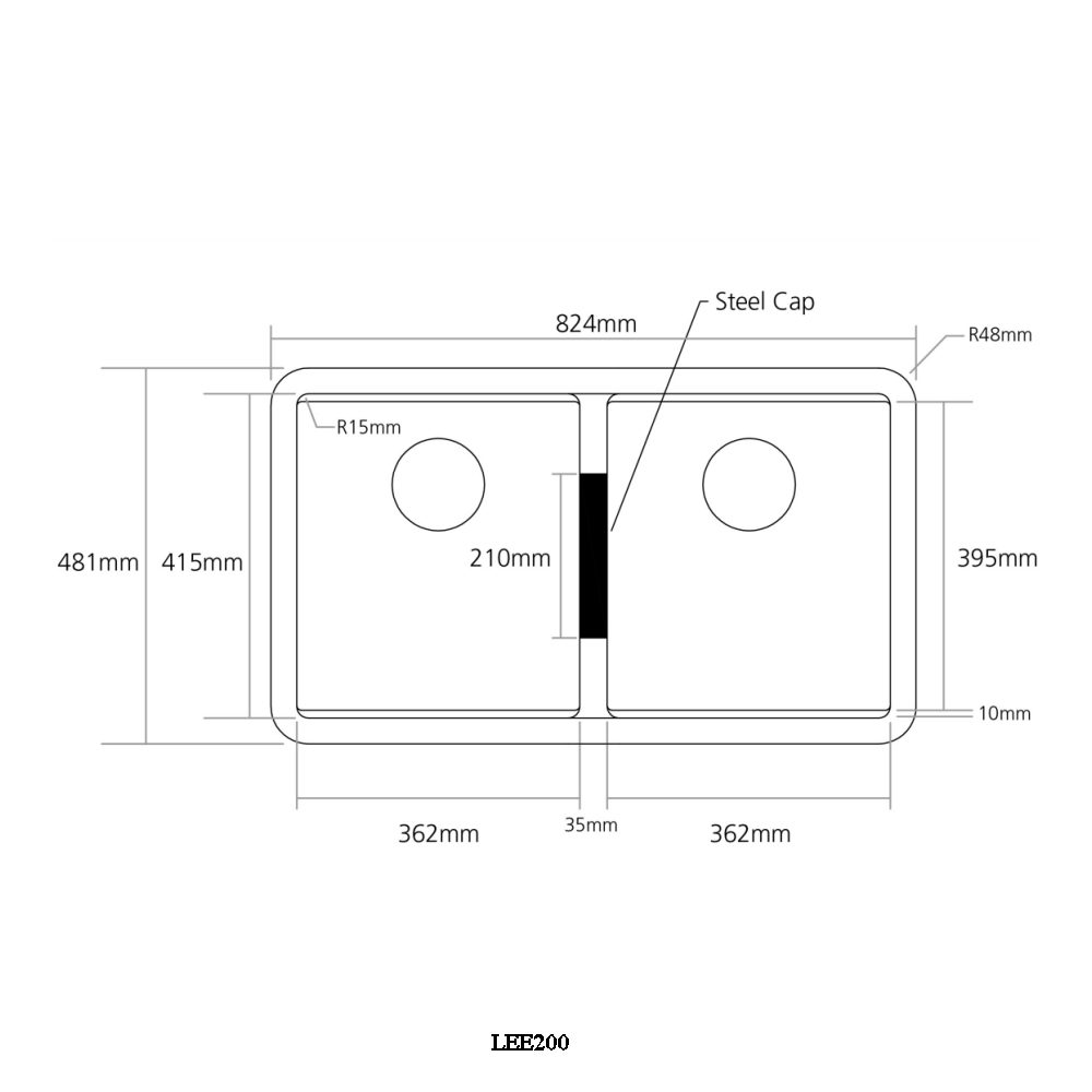 Caple Leesti 200 Double Bowl Undermount Sink LEE200PG - Grey Caple Leesti 200 Double Bowl Undermount Sink LEE200PG - Grey