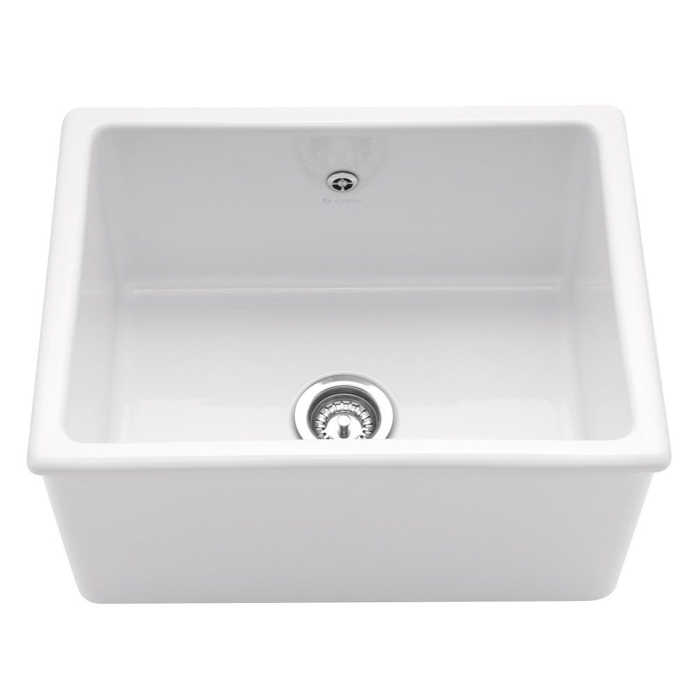 Caple   60cm Single Bowl Ceramic Sink LINGFIELD - White