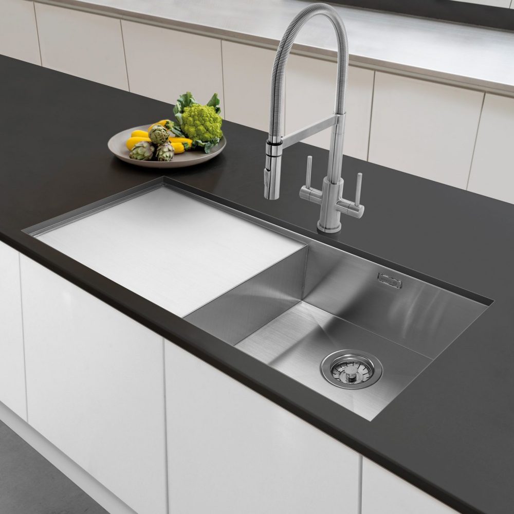 Caple Nada 100 Single Bowl Sink Left Hand Drainer NA100L - Stainless Steel Caple Nada 100 Single Bowl Sink Left Hand Drainer NA100L - Stainless Steel
