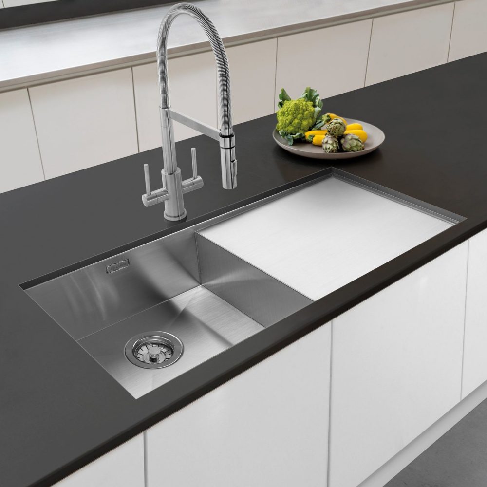 Caple Nada 100 Single Bowl Sink Right Hand Drainer NA100R - Stainless Steel Caple Nada 100 Single Bowl Sink Right Hand Drainer NA100R - Stainless Steel